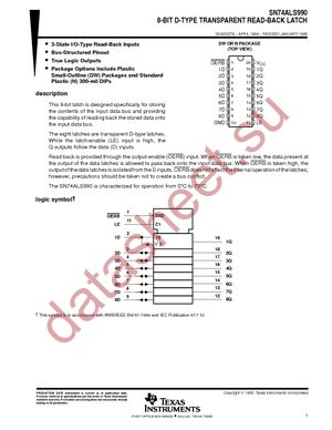 SN74ALS990N datasheet  